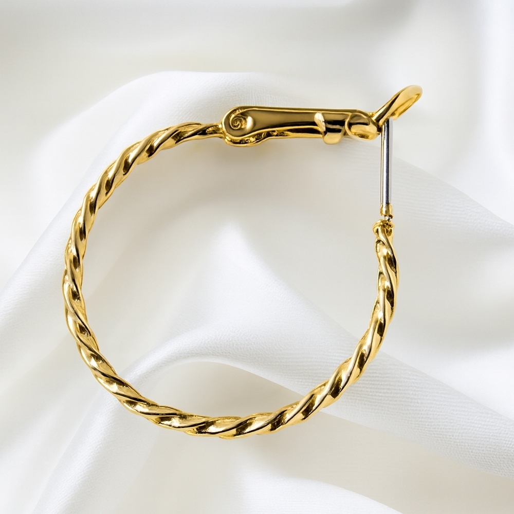 Twisted Gold Hoop Earrings – Modern Sculpted Hoops, Chic Everyday Jewelry